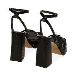 Sandali neri, tacco 10 cm, Primadonna, 212197001EPNERO039, 003 preview
