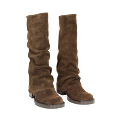 Stivali biker in camoscio testa di moro, Primadonna, 24A572025CMMORO035, 002 preview