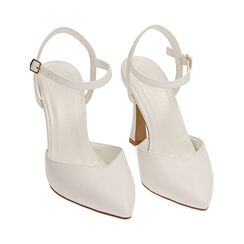 Zapatos destalonados blancos, tacón de 9,5 cm., SPECIAL WEEK, 192106273EPBIAN040, 002 preview