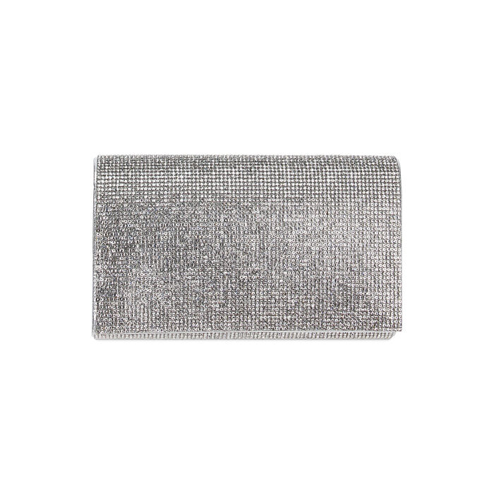 Pochette donna argento in laminato con pietre Primadonna Collection