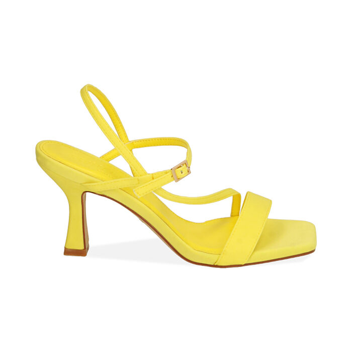 Sandali donna gialli in lycra, tacco 7,5 cm | Primadonna Collection