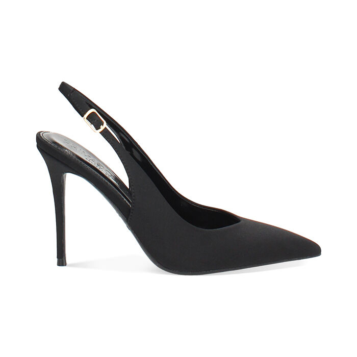 Décolleté slingback nere con tacco 10 cm, Primadonna, 262130679LYNERO035