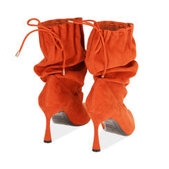 Ankle boots arancio in microfibra, 8,5 cm , Soldés, 182180110MFARAN035, 003 preview