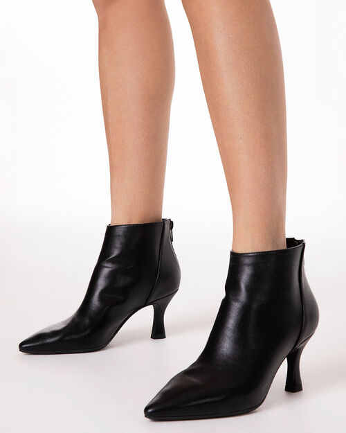 Tronchetti neri tacco 7 cm, BLACK