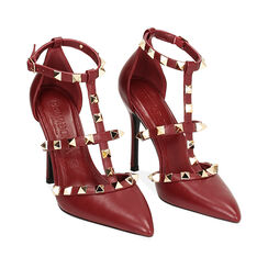 Décolleté open shank cherry con borchie, tacco 10,5 cm, 242186107EPCHER035, 002a