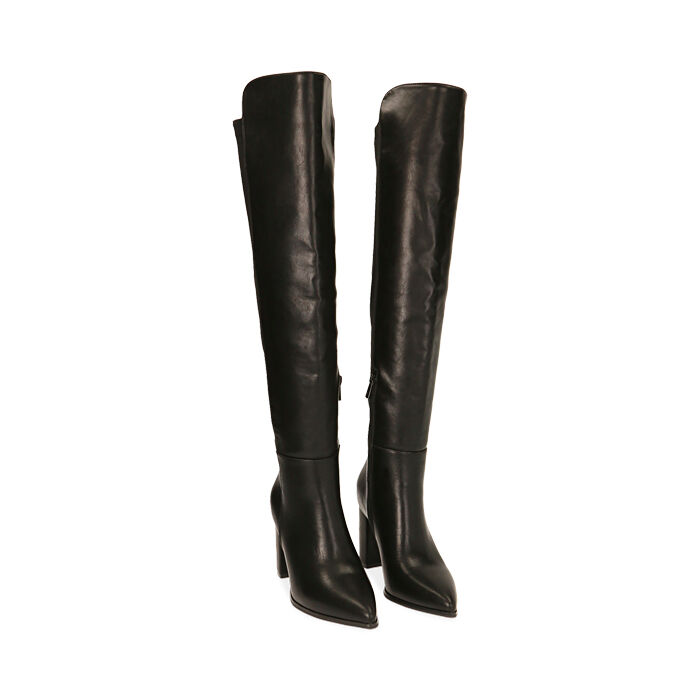 Stivali donna overknee neri tacco 8 5 cm Primadonna Collection