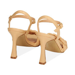 Sandalias beige acolchadas, tacón 9,5 cm, Primadonna, 192127507EPBEIG036, 003 preview