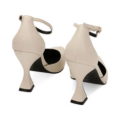 Décolleté cinturino panna, tacco 9 cm, Primadonna, 222101211EPPANN035, 003 preview