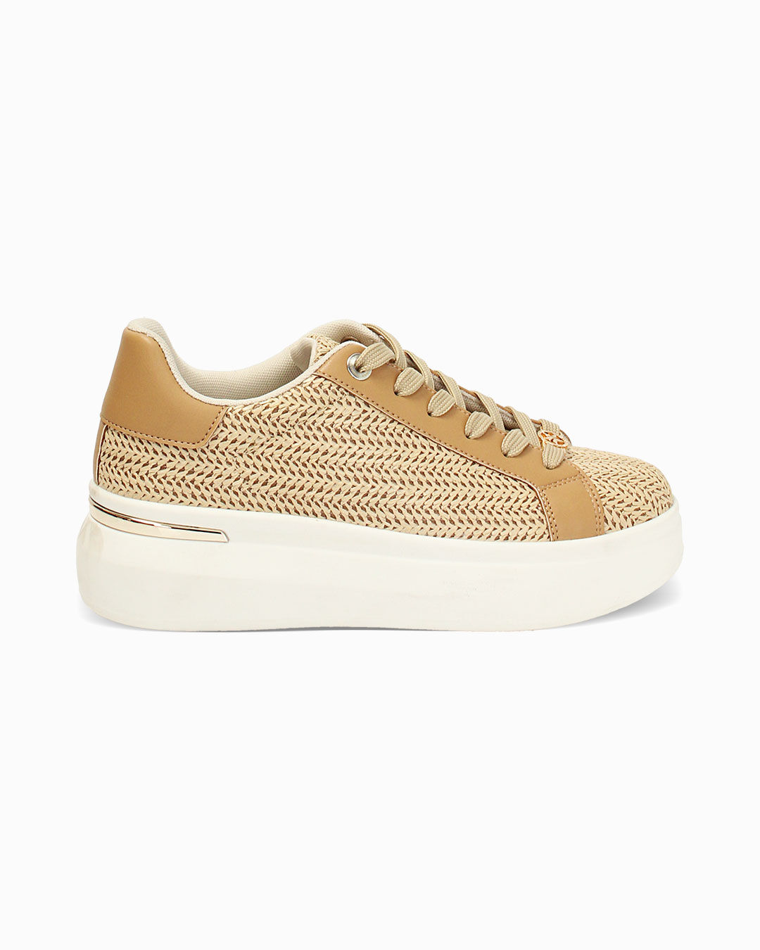 Sneakers beige tacco 5,5 cm