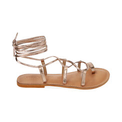 Sandali lace-up oro in pelle, Primadonna, 216708032PEOROG035, 001 preview