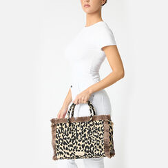 Sac à main femme léopard en tissu, Primadonna, 252324536TSLEOPUNI, 002 preview