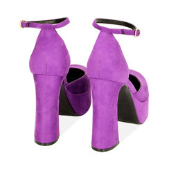 Décolleté viola platform in microfibra, tacco 11,5 cm, Primadonna, 222161402MFVIOL035, 003 preview