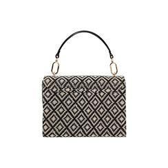 Mini bag donna nera-panna in raffia, Primadonna, 255125664RFNEPAUNI, 004 preview