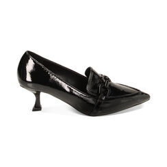 Mocassini neri in naplak, tacco 5,7 cm, Primadonna, 224934908NPNERO036, 001 preview