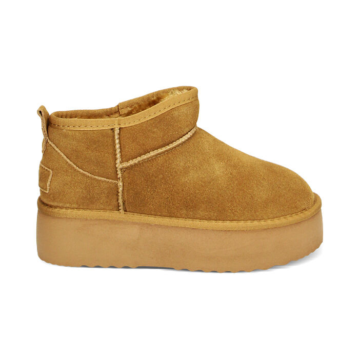 Stivaletti donna platform camel in camoscio Primadonna Collection