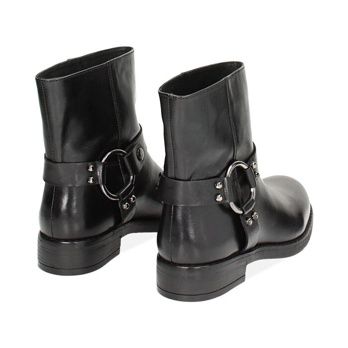 Bottes motardes pour femme noires en cuir Primadonna Collection