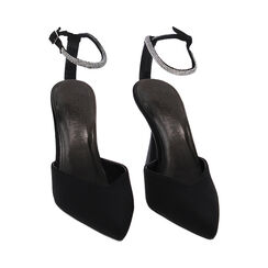 Décolleté slingback nere in lycra, tacco 9,7 cm, Primadonna, 232193601LYNERO035, 002 preview