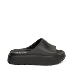 Sandales de plage noires en PVC, 234701115PVNERO036, 001a