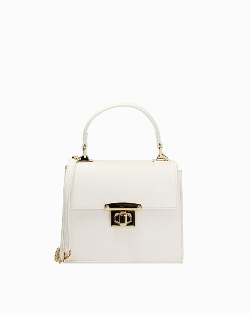 Mini bag bianca con tracolla removibile, WHITE
