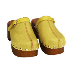 Clogs gialli in cavallino, tacco 6 cm , SPECIAL SALE, 194305215CWGIAL035, 002 preview