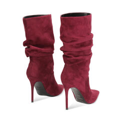 Bottines bordeaux en microfibre avec talon de 10 cm, Primadonna, 262104527MFBORD035, 004 preview