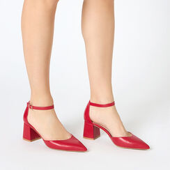 D&eacute;collet&eacute; open shank donna rosse, tacco largo 6,5 cm, Primadonna, 252121505EPROSS040, 002 preview