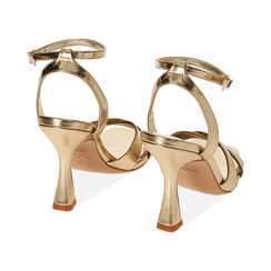 Sandali oro laminato, tacco 9,5 cm, Primadonna, 212101906LMOROG035, 003 preview