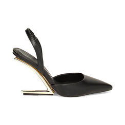 Décolléte slingback nere, zeppa 9,5 cm, Primadonna, 232122101EPNERO035, 001 preview