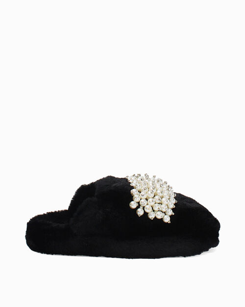 Pantoufles noires chics, BLACK