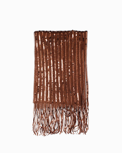 Pashmina con paillettes bronzo, BRONZE