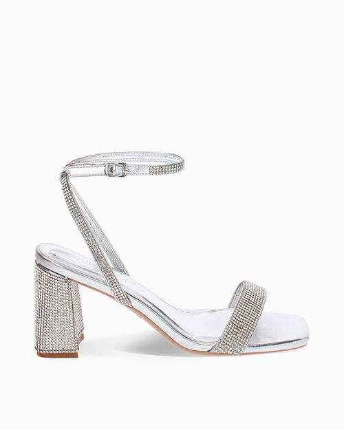 ZAPATOS SANDALIA LAMINADO PIEDRAS ARGE, SILVER