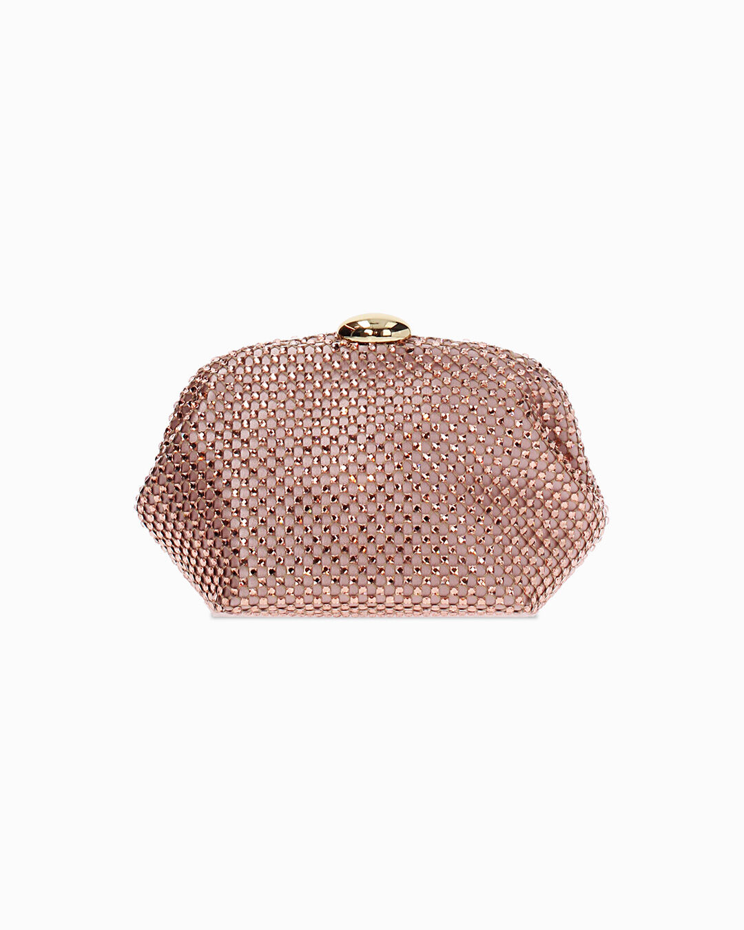 Pochette rosa-oro con pietre scintillanti