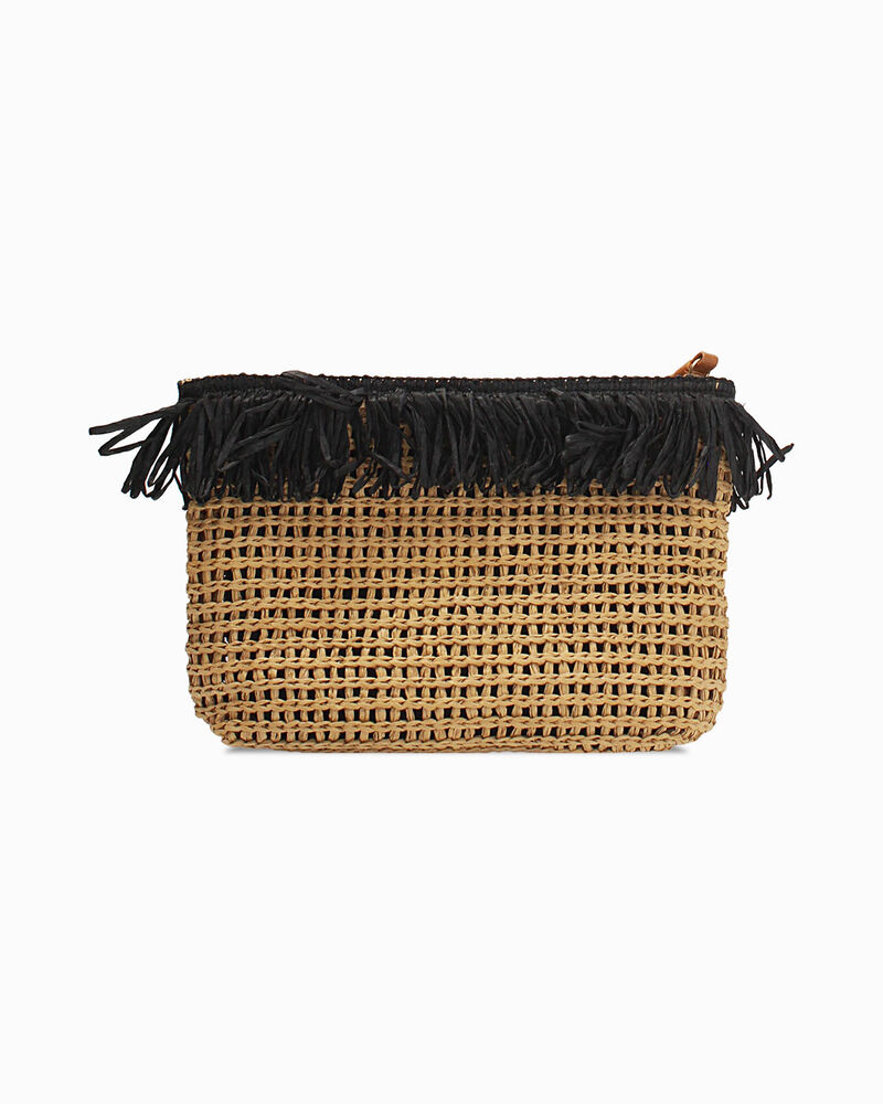 Pochette donna da mare in paglia nera image number null
