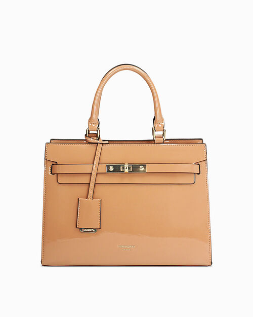 Bolso de mano nude con detalles dorados, NUDE