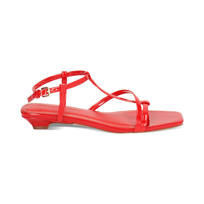 Sandalia con tacón mujer roja baja, Primadonna, 25P800120VEROSS035
