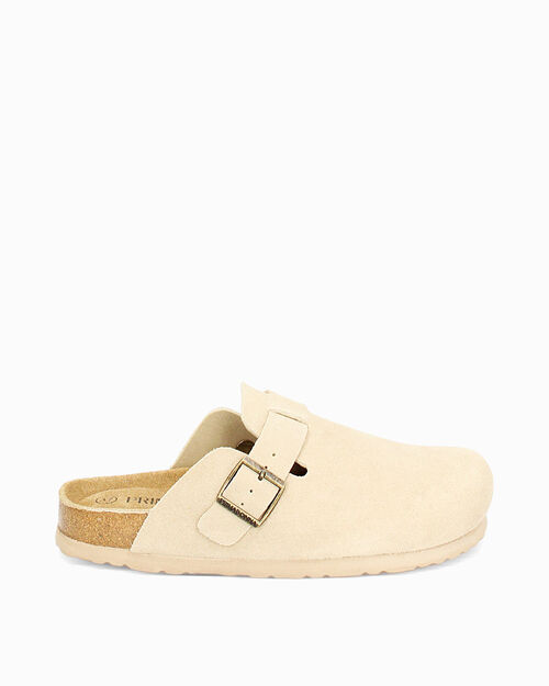 Sabot taupe in camoscio, 