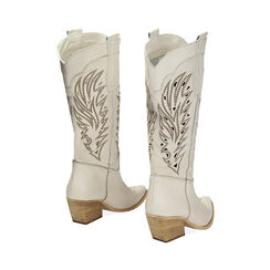 Stivali texani in pelle panna, tacco 7 cm, Primadonna, 23L635050PEPANN041, 003 preview