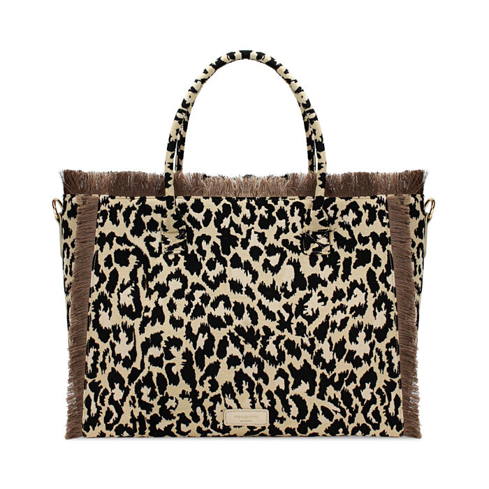 Bolso de hombro para mujer leopardo de tela, Primadonna, 252324535TSLEOPUNI