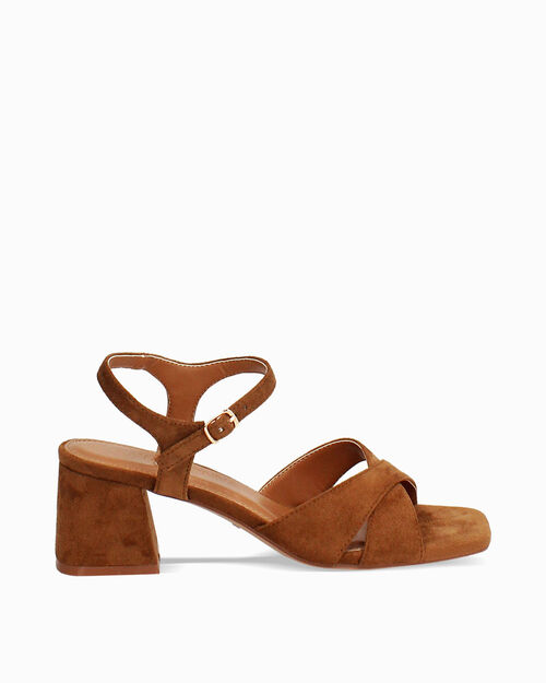 ZAPATOS SANDALIA MICROFIBRA COGN, COGNAC