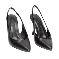 Décolleté slingback nere, tacco 9,5 cm, Primadonna, 232102602EPNERO035, 002a