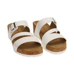 Sandalias blancas con tres bandas, Zapatos, 19M917281EPBIAN037, 002 preview