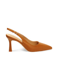 Décolleté slingback donna cognac, tacco 8 cm, Primadonna, 254902503EPCOGN036, 001a