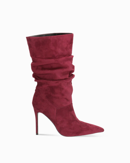 ZAPATOS BOTAS CA&Ntilde;A CORTA MICROFIBRA BORD, BURGUNDY