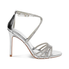 Sandalo donna argentato con strass, tacco 10,5 cm, Primadonna, 252140317LPARGE041, 001 preview