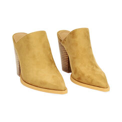 Sabot donna cognac in microfibra, tacco largo 9,5 cm, Primadonna, 253086318MFCOGN035, 003 preview