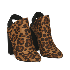 Mules leopard in microfibra, tacco 11 cm , Scarpe, 142186941MFLEOP036, 002a