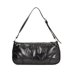 Mini bag a spalla nera in crack, Promozioni, 24D583560SCNEROUNI, 003 preview
