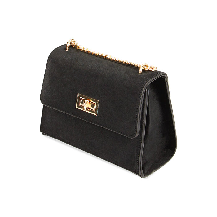 Borsa donna a tracolla nera in velluto Primadonna Collection