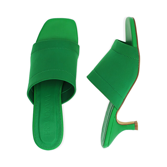 Mules vertes en lycra talon 6 5 cm Primadonna Collection