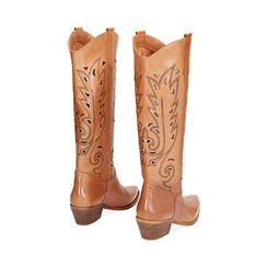 Botas vaqueras de cuero en color coñac, Primadonna, 23B814101PECOGN035, 003 preview